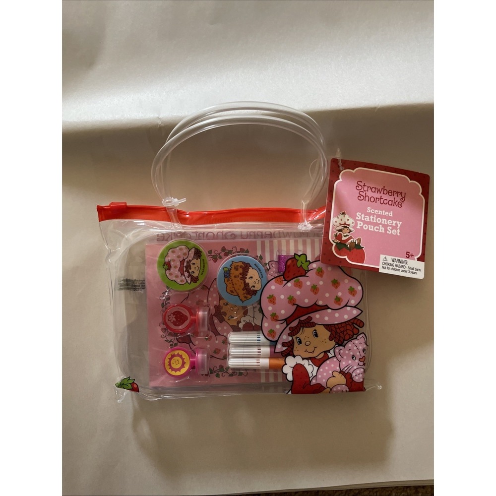 NEW Strawberry Shortcake Stationary Pouch Set Pencils Stickers, Journal, Markers